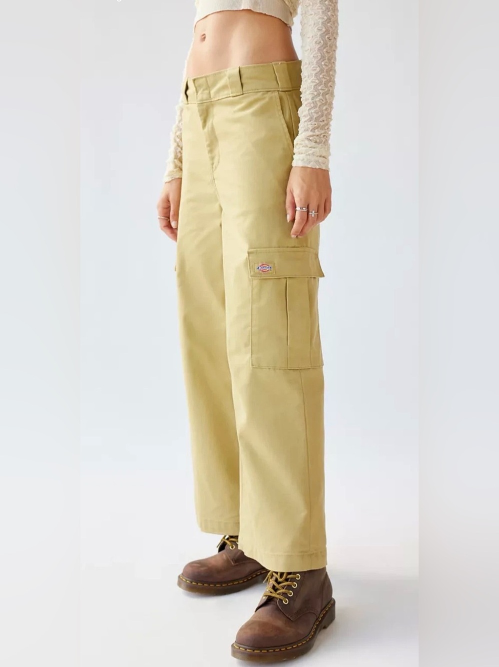 Dickies Regular Fit Hi Rise Wide Leg Cropped Cargo Pants FPR03S2K Size 2R NWOT